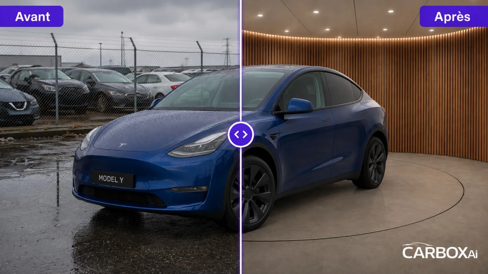 Comparaison avant apres CarBox AI