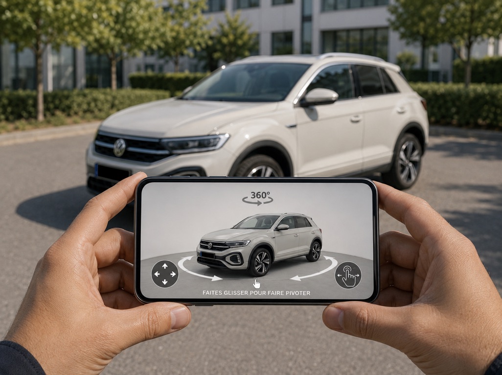 Showroom virtuel IA OptimCar : visualisation 360° d'un véhicule